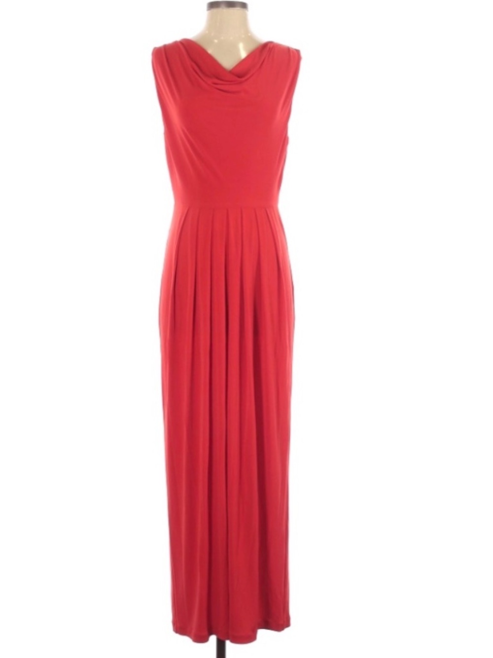 Calvin Klein Red Drape Neckline Maxi Dress —Size 4